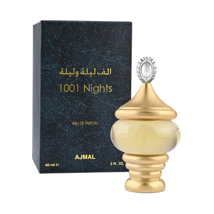 1001 Nights Perfume for Unisex 60 ML - Elegant bottle design of this unisex perfume 60 ml enhances your fragrance collection with its captivating floral woody musk scent.