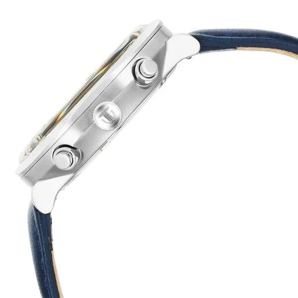 a close up of a watch on a white background