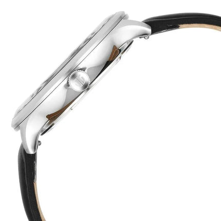 a close up of a watch on a white background