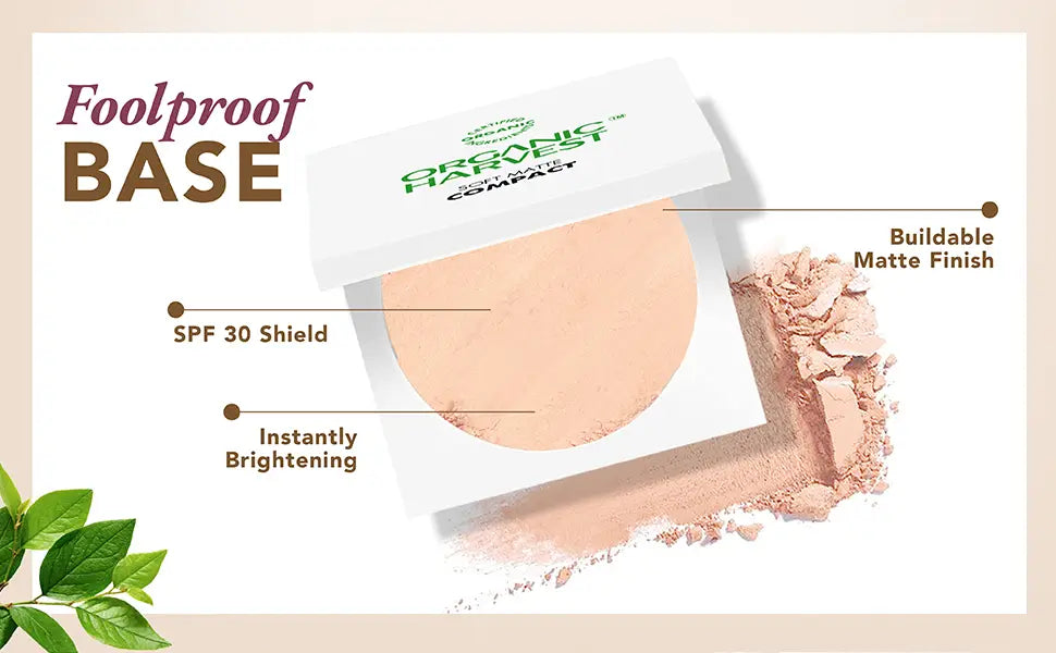 Organic Face Compact - Soft Matte Powder For Dark Skin Tone