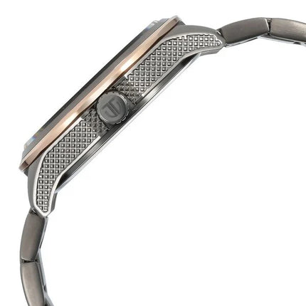 a close up of a watch on a white background