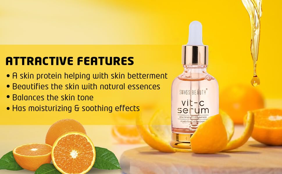 Swiss Beauty Vitamin C Serum 30ml - Brightening Hydrating