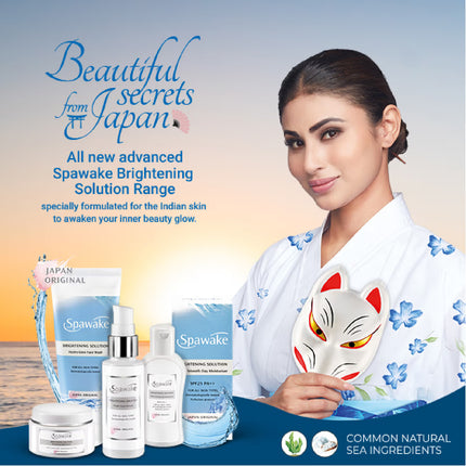 Application of Spawake Brightening Solution Milky Smooth Day Moisturiser on a hand, showcasing its smooth texture.