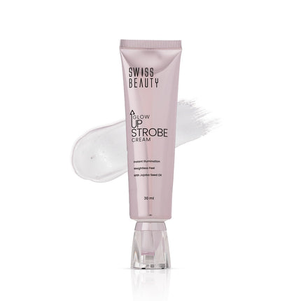 Swiss Beauty Glow Up Strobe Cream | Dewy Radiance | Hydrating | Versatile Use | With Jojoba Oil | For All Skin Types | 30ml