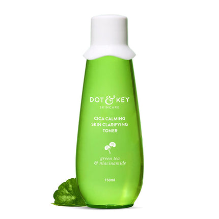 Dot & Key Cica Calming Skin Clarifying Toner with Green Tea & Niacinamide, ideal calming toner for sensitive skin, promotes clarifying and soothing properties, 150ml