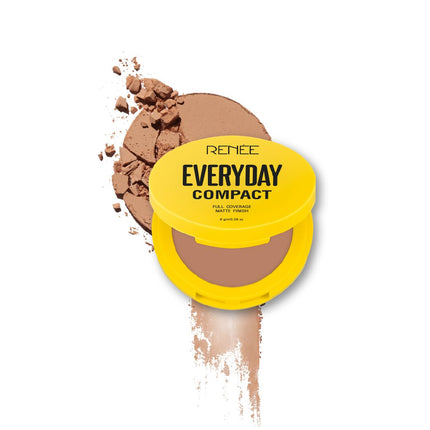 RENEE Everyday Compact Powder - the ultimate high coverage face powder providing a flawless matte finish, lightweight texture, and infused with Vitamin C for enhanced skincare.