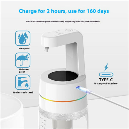 White plastic and glass 550ml automatic soap dispenser with soap dispenser infrared sensor and colorful led ring for home use