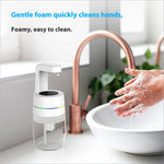 550ml automatic soap dispenser with white transparent body and colorful led ring featuring infrared sensor for home and office use