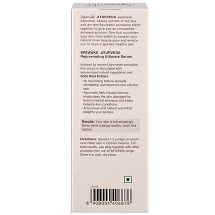 Ingredients of Spawake Ayurveda Rejuvenating Ultimate Serum highlighting Kappaphycus alvarezii, an important component in this ayurvedic face serum for skin rejuvenation.