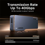 UGREEN D703 40Gbps NVMe SSD Enclosure – Thunderbolt 4, Cooling Fan, 8TB