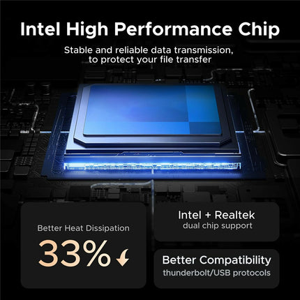 UGREEN D703 40Gbps NVMe SSD Enclosure – Thunderbolt 4, Cooling Fan, 8TB