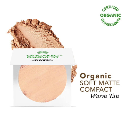 Different use cases of Organic Harvest Soft Matte Compact displayed, showcasing versatility as an organic face compact for daily wear.