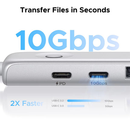 UGREEN U601 5-in-1 USB-C Hub – 4K 60Hz, 100W PD, 10Gbps