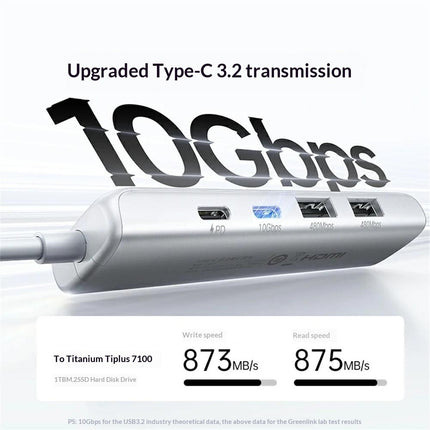 UGREEN U601 5-in-1 USB-C Hub – 4K 60Hz, 100W PD, 10Gbps