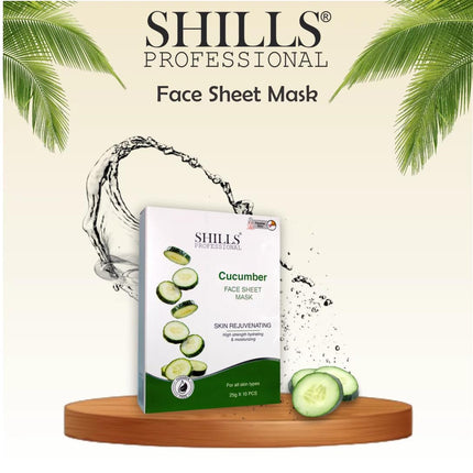 SHILLS professional facial mask drying on the skin, illustrating its effectiveness.