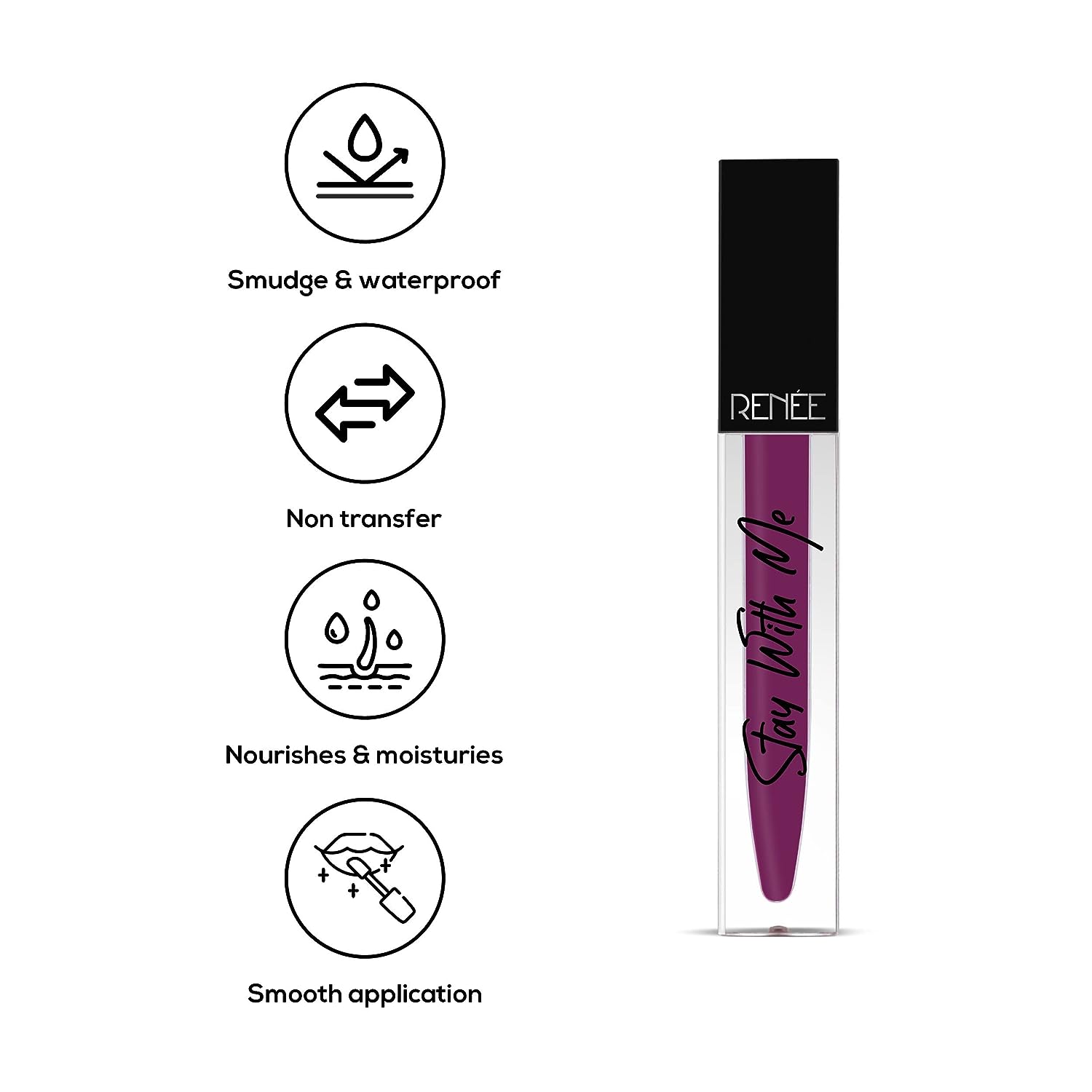 RENEE Stay With Me Matte Lip Color Thirst For Wine 5ml long
