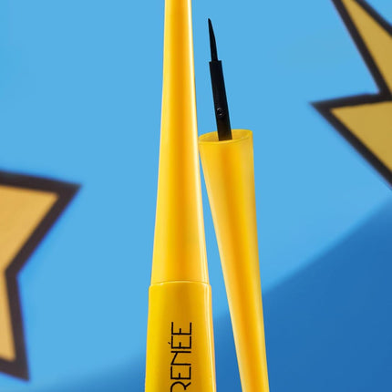 Product shot of RENEE Everyday Eyeliner highlighting its benefits as a smudge-proof, water resistant eyeliner ideal for everyday use.