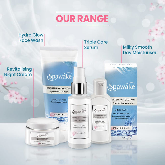 Application of Spawake Face Serum, a brightening face serum enriched with Vitamin C, B3 & E, ideal for enhancing skin brightness.