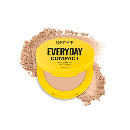 RENEE Everyday Compact Powder - a premium high coverage face powder that offers a matte finish and ultralight feel, enriched for skincare benefits and cruelty-free makeup.