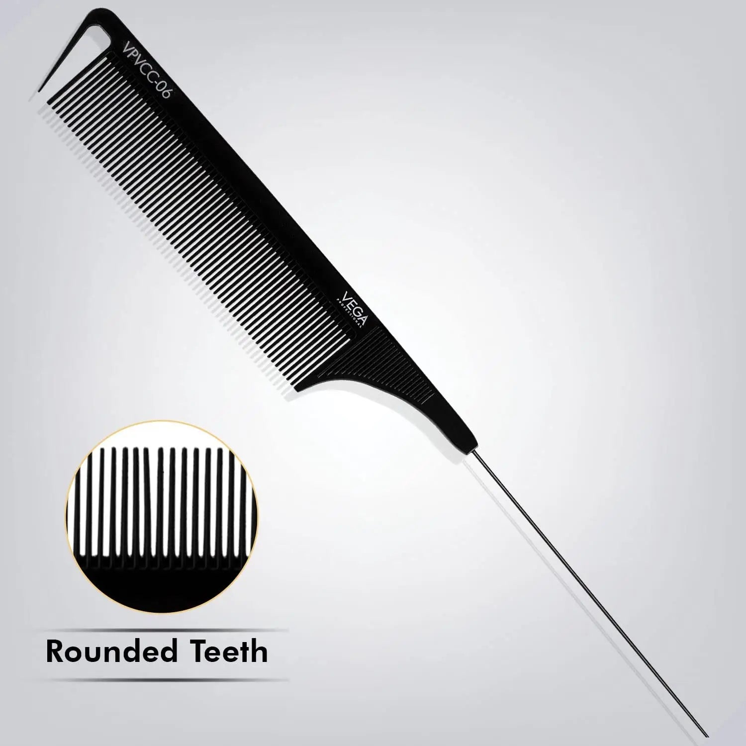 Vega Professional Wide Teeth Pin Tail Comb VPVCC-06
