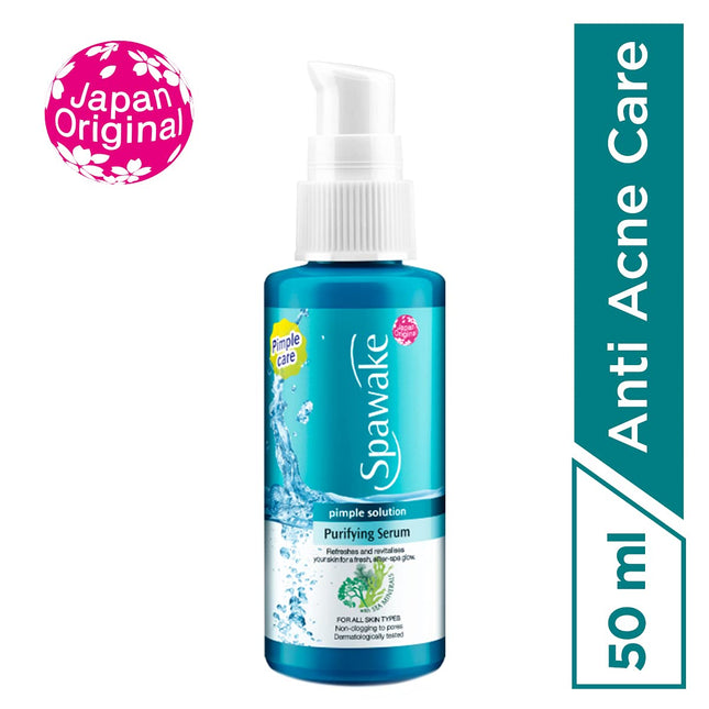 Spawake Anti Acne Care Pimple Solution Serum 50ml with company logo image.