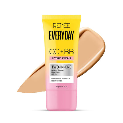 RENEE Everyday CC + BB Hybrid Cream With SPF 20, lightweight bb cream with spf that hydrates skin and softens texture.