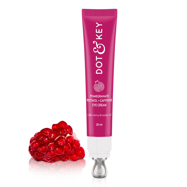 Dot & Key Pomegranate Retinol + Caffeine Eye Cream - an effective anti-aging eye cream that smoothens fine lines and wrinkles.
