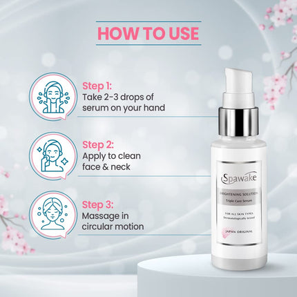 Dermatologically tested Spawake Face Serum, a brightening face serum formulated to suit all skin types and enhance complexion.