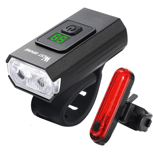 WEST BIKING YP0701384 Bike Headlight – Digital Display Front & Tail Light Set