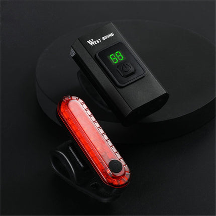 WEST BIKING YP0701384 Bike Headlight – Digital Display Front & Tail Light Set