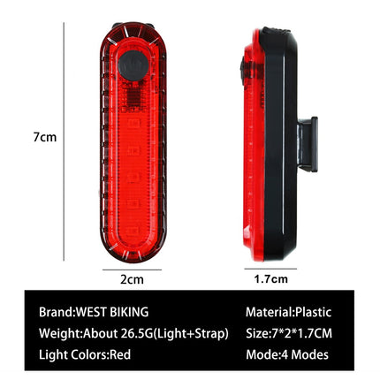 WEST BIKING YP0701384 Bike Headlight – Digital Display Front & Tail Light Set