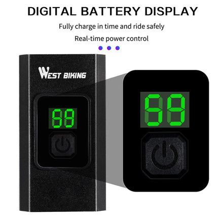 WEST BIKING YP0701384 Bike Headlight – Digital Display Front & Tail Light Set