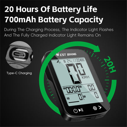 WEST BIKING YP0702113 GPS Bike Computer – Wireless Cycling Speedometer & Odometer
