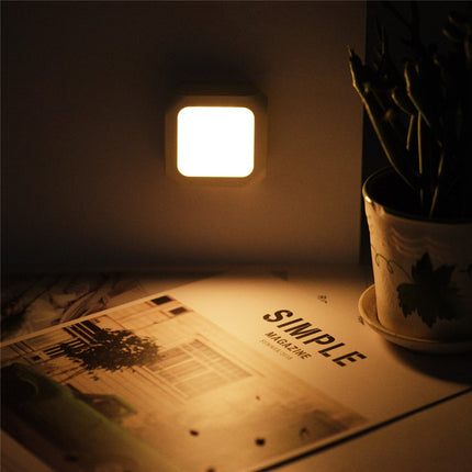 2Pcs EU Plug Square Night Light Stepless Dimmable Lamp for Bedroom Hallway