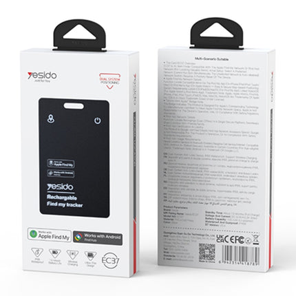 YESIDO EC37 Smart Finder Card Dual System IP68 Waterproof Bluetooth-compatible 5.4 Magnetic Wireless Charging Tracking Locator