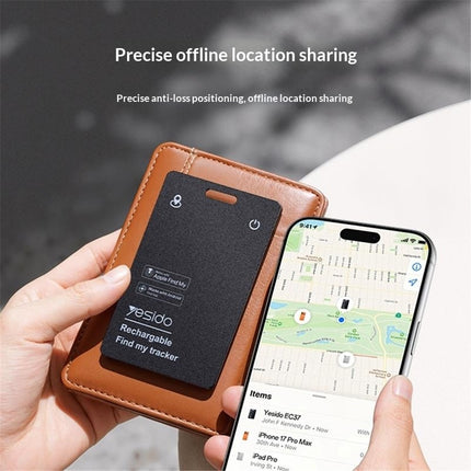 YESIDO EC37 Smart Finder Card Dual System IP68 Waterproof Bluetooth-compatible 5.4 Magnetic Wireless Charging Tracking Locator