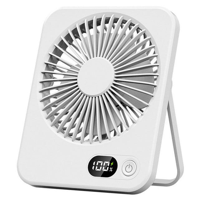 Portable rechargeable desk fan with digital display