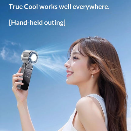 3-in-1 TEC Cooling Fan – Handheld, Neck & Desktop Portable Fan with LED Display