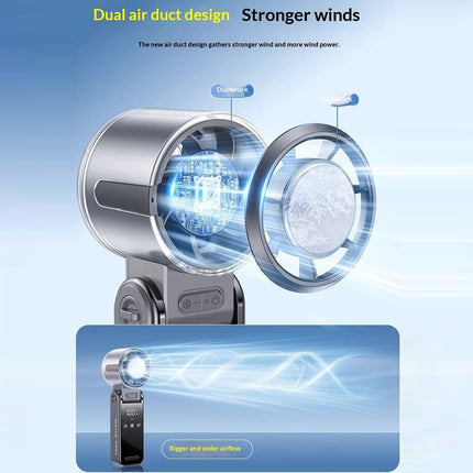 3-in-1 TEC Cooling Fan – Handheld, Neck & Desktop Portable Fan with LED Display