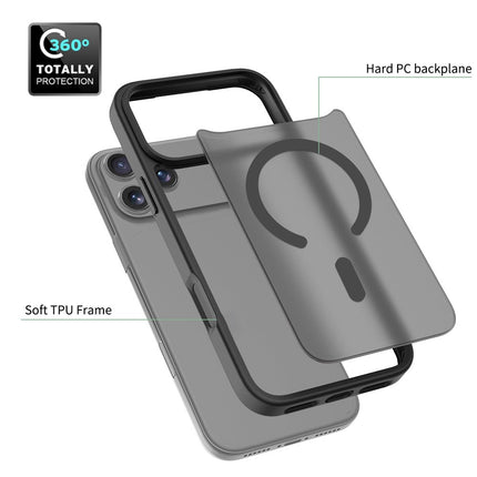 For iPhone 18 Pro Max / 17 Pro Max Case Compatible with MagSafe TPU Frame Acrylic Back Phone Cover Skin Touch