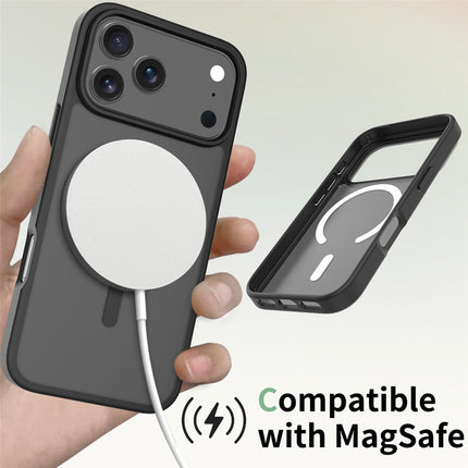 For iPhone 18 Pro Max / 17 Pro Max Case Compatible with MagSafe TPU Frame Acrylic Back Phone Cover Skin Touch