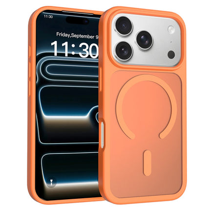For iPhone 18 Pro Max / 17 Pro Max Case Compatible with MagSafe TPU Frame Acrylic Back Phone Cover Skin Touch