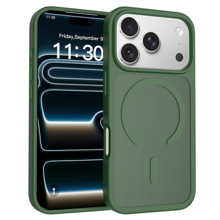 For iPhone 18 Pro Max / 17 Pro Max Case Compatible with MagSafe TPU Frame Acrylic Back Phone Cover Skin Touch