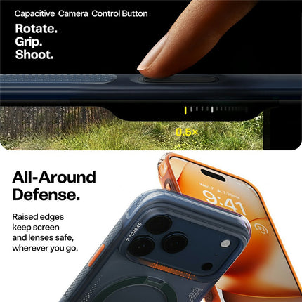 TORRAS Ostand Q3 Air Series For iPhone 17 Pro Max Case with Kickstand Compatible with MagSafe Shockproof PC + TPU Phone Cover