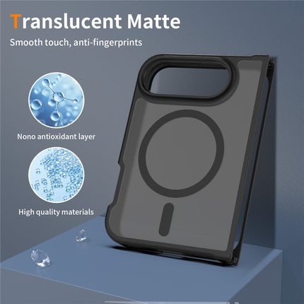 For iPhone Duo Magnetic Case TPU Frame Acrylic Back Phone Cover Skin Touch
