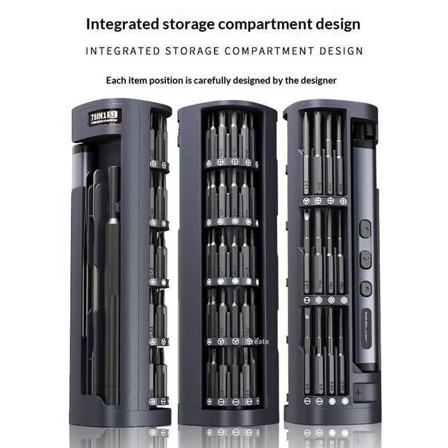 JIAFA 78-in-1 Electric Precision Screwdriver Set – USB-C LED Display