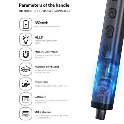 JIAFA 78-in-1 Electric Precision Screwdriver Set – USB-C LED Display