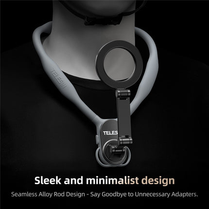 TELESIN MNM-001 For iPhone 12 / 13 / 14 / 15 / 16 Silicone Neck Mount Magnetic Selfie Stick Phone Neck Holder