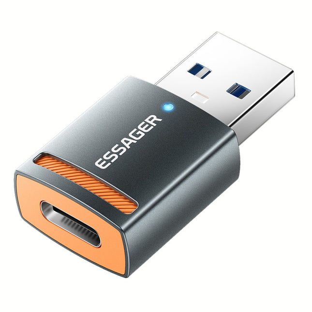 ESSAGER USB-A Male to USB-C Female OTG Adapter – 5A Fast Charging