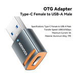 ESSAGER USB-A Male to USB-C Female OTG Adapter – 5A Fast Charging